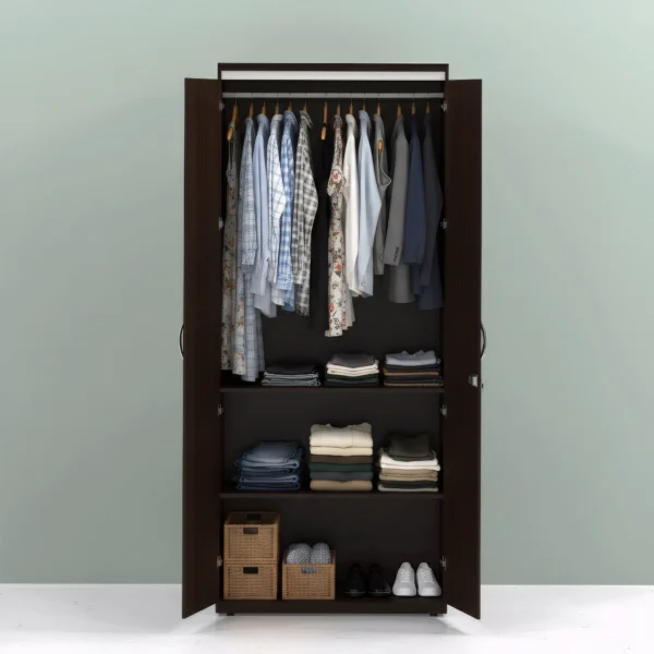 2 door wardrobe open view