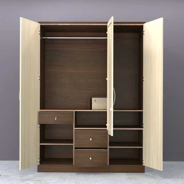 Ella Wardrobe 3 doors open view