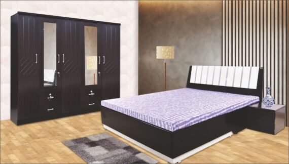 Avista Bedroom Set With 3 & 2 Door Wardrobe, Dresser and Bedside Tables
