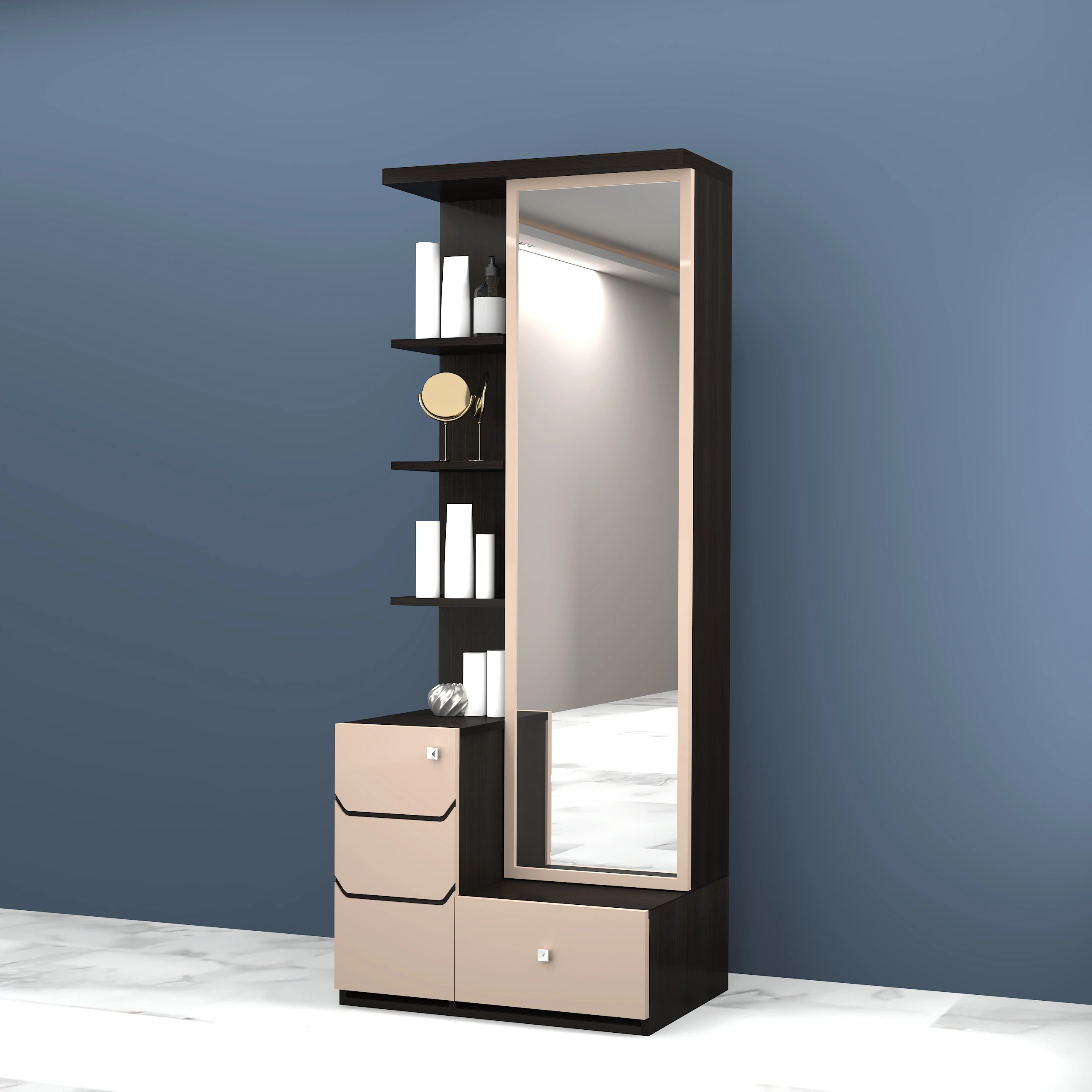 Ciga Kingsize Bedroom Set With 3 Door Wardrobe, Dressing and Bedside Tables