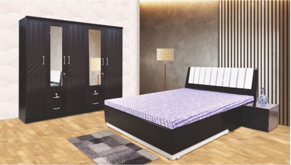 Avista Bedroom Set With 3 & 2 Door Wardrobe, Dresser and Bedside Tables