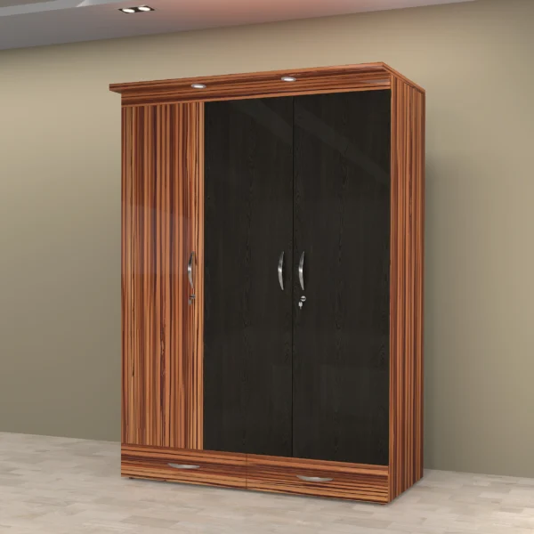 Layla wardrobe 3 doors left side view