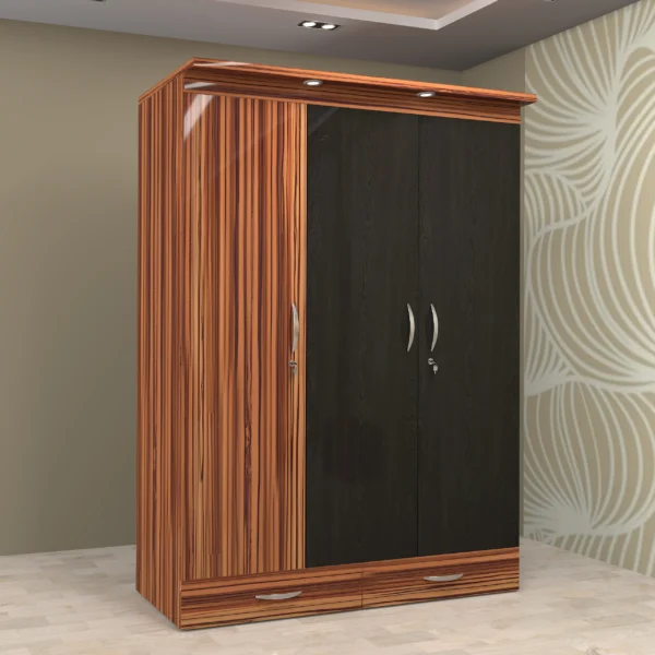 Layla wardrobe 3 doors right side view