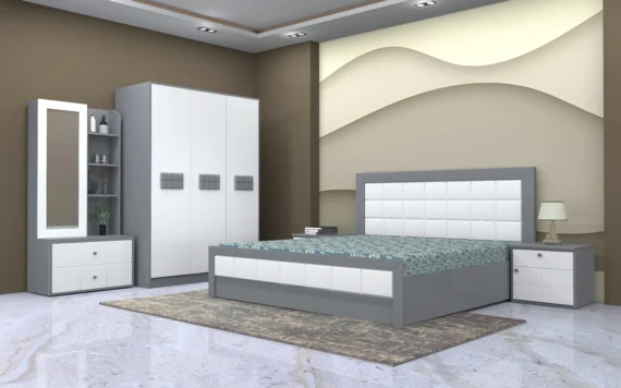 SEPIA-hydraulic-bedroom-set-in-dark-wood-featuring-a-concentric-circle-design-with-matching-king-bed-wardrobe-dresser-and-1-drawer-bedside-table-scaled.webp