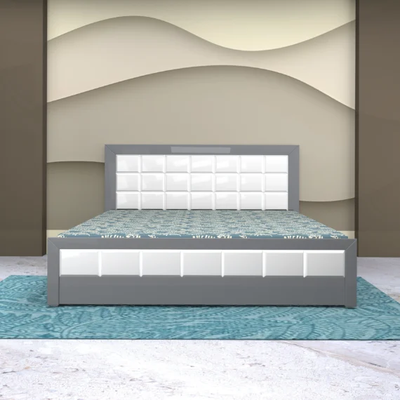 sepia-King-size-hydraulic-bed-with-bold-gold-concentric-circle-inlays-on-the-headboard-and-footboard-in-a-dark-wood-finish.webp