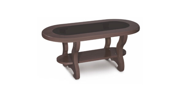 Wave Center Table 4824/3618 with Black Glass Top