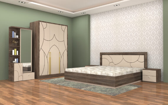 ARTEMIS Bedroom Set – Hydraulic Bed, 3-Door Wardrobe, Dresser & Side Table