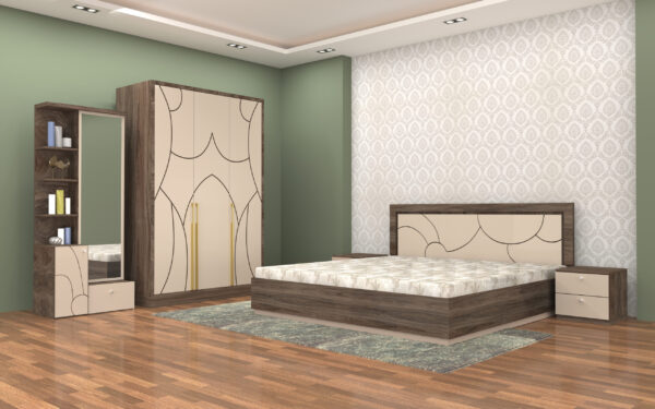 ARTEMIS Bedroom Set – Hydraulic Bed, 3-Door Wardrobe, Dresser & Side Table