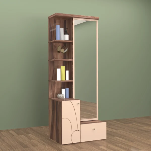 Dressing-unit-with-mirror-open-shelves-and-dual-tone-wood-and-beige-finish.webp