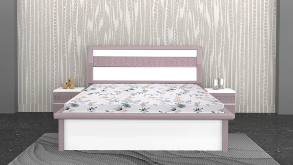 Full-hydraulic-king-size-bed-in-dual-tone-wood-finish-with-padded-headboard-panel-and-sleek-horizontal-slat-design-scaled.webp