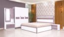 SOLACE Bedroom Set – Hydraulic King Bed, 3-Door Wardrobe, Dresser & Bedside Table