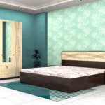 Stylish-bedroom-set-with-wave-patterned-bed-matching-wardrobe-and-side-table-in-a-warm-beige-and-dark-wood-finish-scaled.webp