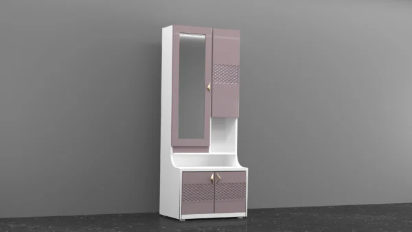 Vertical-dresser-with-a-full-length-mirror-open-shelves-and-built-in-drawers-in-a-matching-woodgrain-and-black-tone-design-scaled.webp