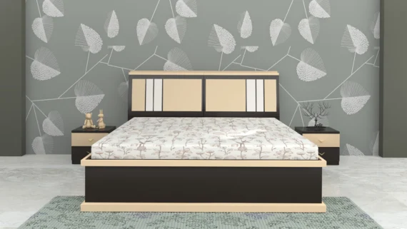 belavita-King-size-hydraulic-bed-with-cushioned-headboard-and-horizontal-panel-detailing-in-a-rich-wood-finish-scaled.webp