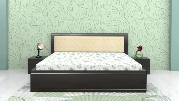 cosmo-King-size-hydraulic-bed-with-geometric-headboard-panels-in-a-rich-dual-tone-wood-finish-scaled.webp