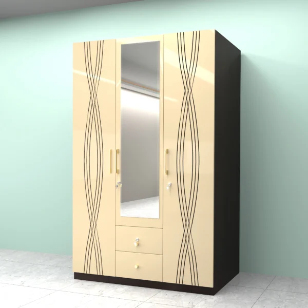 Oliver 3 Doors Wardrobe left side view