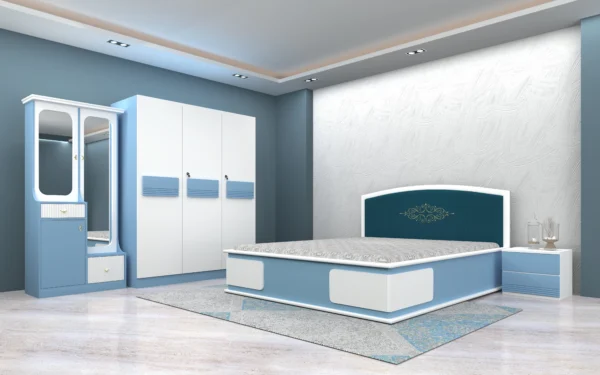volga-full-hydraulic-bedroom-set-in-dual-tone-finish-featuring-a-king-size-bed-3-door-wardrobe-matching-dresser-with-mirror-and-2-drawer-bedside-table-scaled.webp