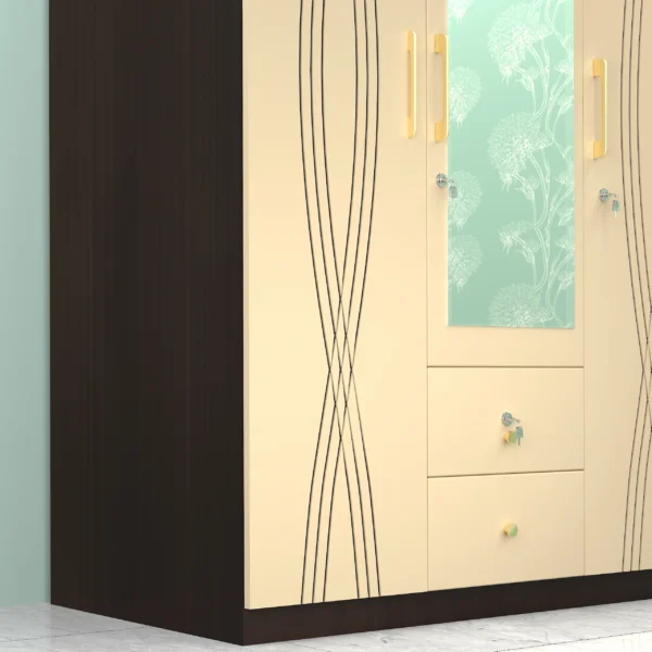 Oliver 3 Doors Wardrobe closeup view