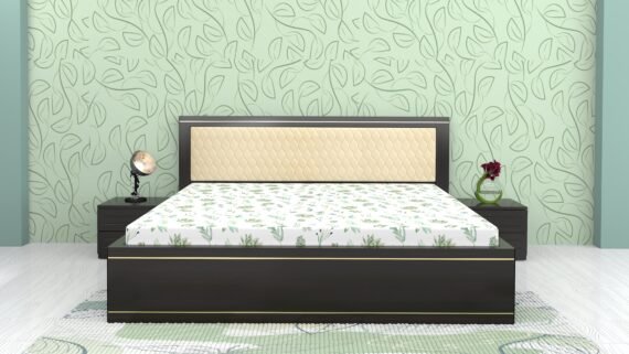 COSMO Hydraulic King Bed 78x72 | Walnut Finish | Premium King Size Storage Bed
