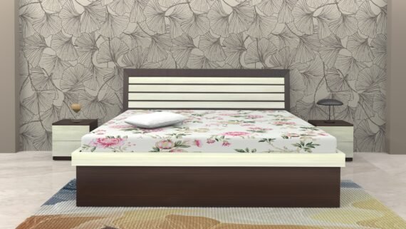 LINEA Full Hydraulic King Bed 78x72 | MA Dark & Light Finish | Premium King Size Storage Bed