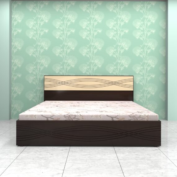 OLIVER Hydraulic King Bed 78x72 | Walnut & Cappuccino | Premium King Size Storage Bed