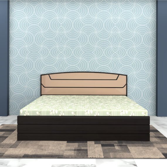 CIGA Full Hydraulic King Bed 78x72 | Walnut & Cappuccino | Premium King Size Storage Bed
